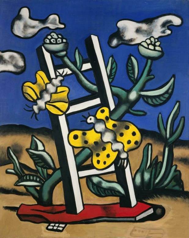 Zwei gelbe Schmetterlinge auf einer Leiter  – Fernand Léger - Image 3